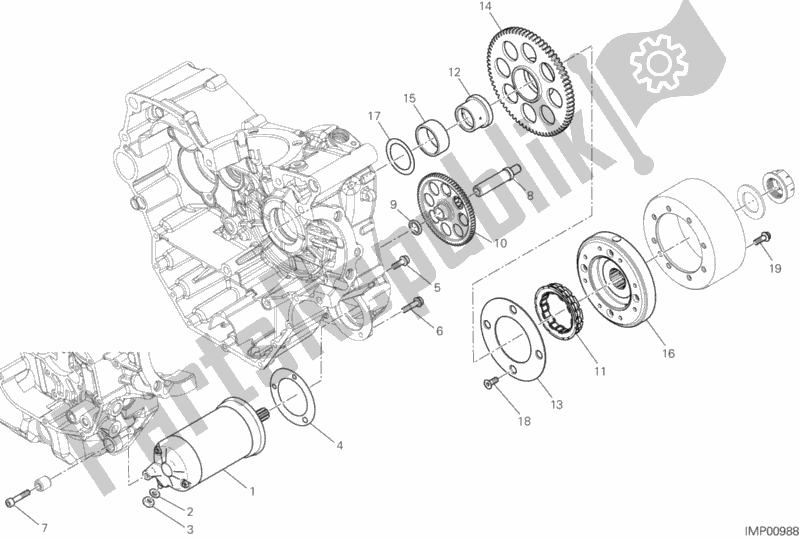 Tutte le parti per il Avviamento E Accensione Elettrici del Ducati Hypermotard 939 USA 2016